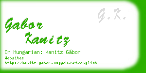 gabor kanitz business card